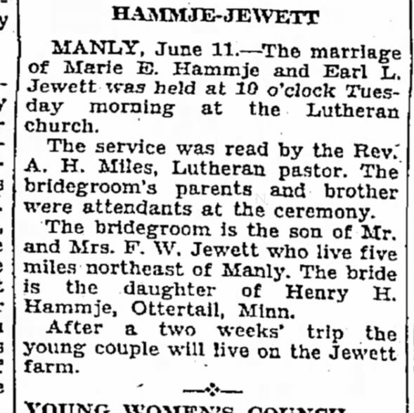 Clipping from Globe-Gazette